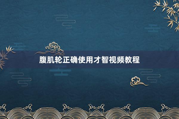 腹肌轮正确使用才智视频教程
